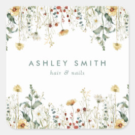 Adesivo Quadrado Summer Wildflower Field Business
