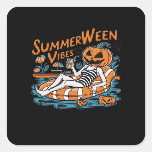 Adesivo Quadrado Summerwin Vibes Para Verão Estranho, Presente De H