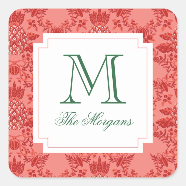 Adesivo Quadrado Sumo de Abacaxi de Natal (Frente)