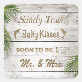 Adesivo Quadrado Sun Kissed Sandy Toes Salty Kisses Sticker