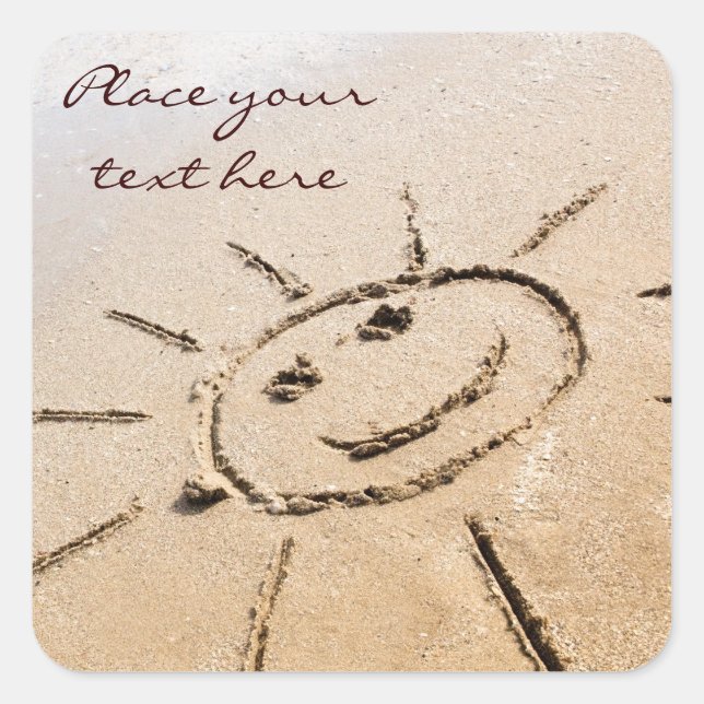 Adesivo Quadrado Sun Na Praia (Frente)