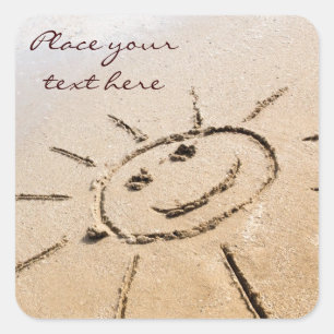 Adesivo Quadrado Sun Na Praia