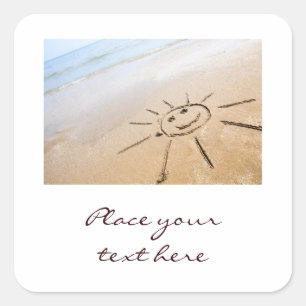 Adesivo Quadrado Sun Na Praia