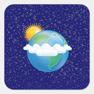 Adesivo Quadrado Sun & terra -