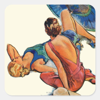 Adesivo Quadrado Sunbathers