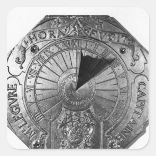 Adesivo Quadrado Sundial portátil, do castelo 1756 de Sierk