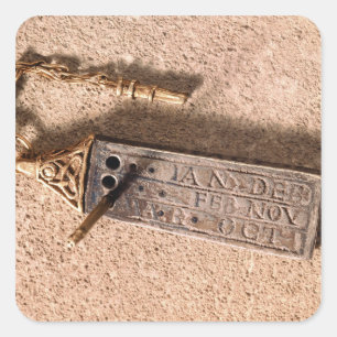 Adesivo Quadrado Sundial, prata e ouro portáteis, século X (d