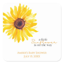 Sunflower Baby Shower Favor Stickers