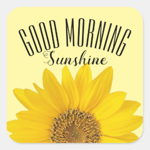 Adesivo Quadrado Sunflower Good Morning Sunshor