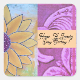 Adesivo Quadrado Sunflower Lovely Day