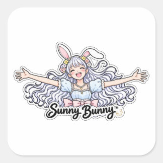 Adesivo Quadrado Sunny Bunny™ | Personagem Original de Garota Coelh