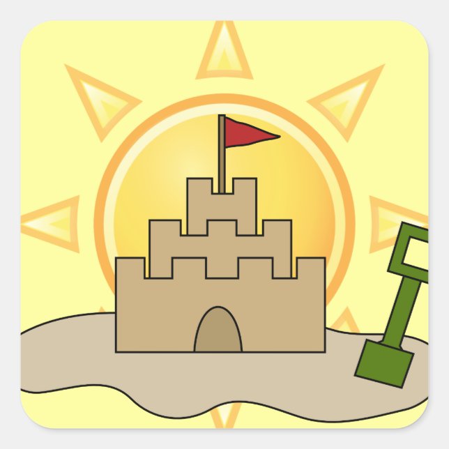 Adesivo Quadrado Sunny Sandcastle (Frente)