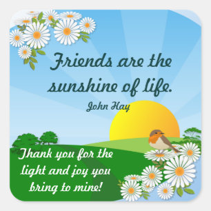 Adesivo Quadrado Sunrise ~ Vinheta de Amizade