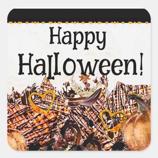 ADESIVO QUADRADO SUNS! RAIO DE SOL! FELIZ HALLOWEEN! :) RUAS RETANG (Frente)