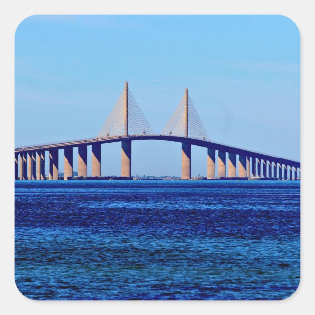 Adesivo Quadrado Sunshine Skyway Bridge (Frente)
