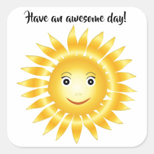 Adesivo Quadrado Sunshine - Tenha Um Dia Incrível