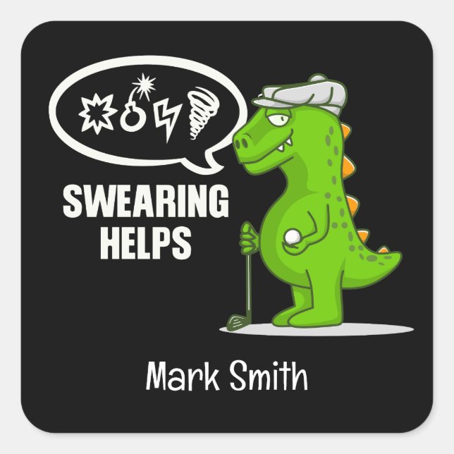 Adesivo Quadrado Suor de golfe ajuda a diversão (Frente)