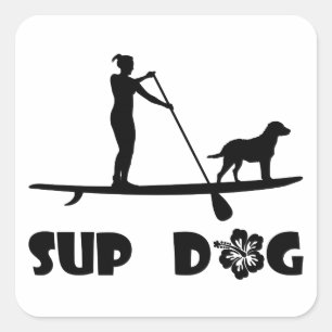 Adesivo Quadrado SUP Dog em Pé