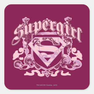 Adesivo Quadrado Super Girl Crest Design