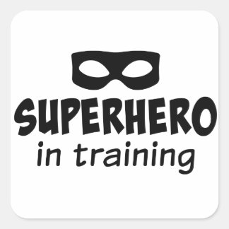 Adesivo Quadrado Super-herói no treinamento