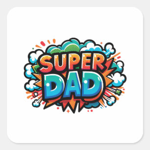 Adesivo Quadrado Super Pai