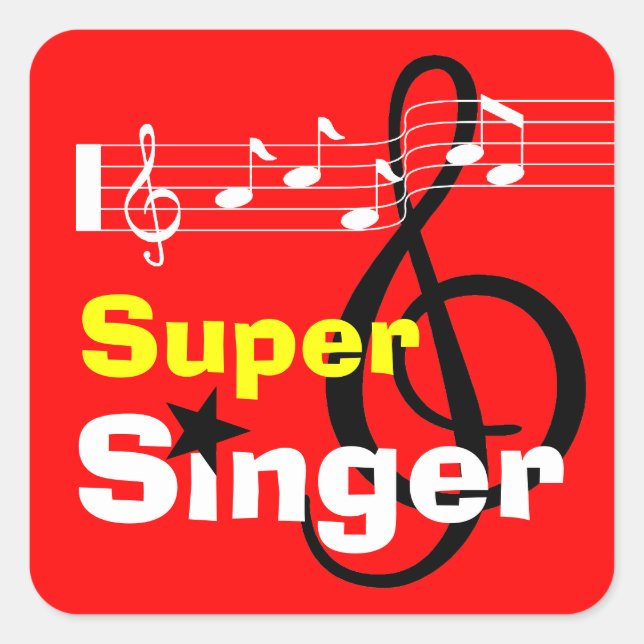 Adesivo Quadrado Super Singer School Sticker (Frente)