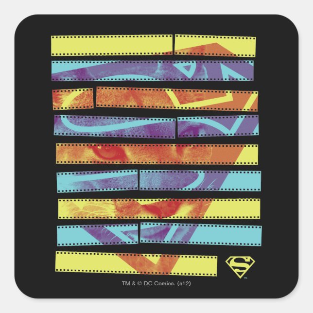 Adesivo Quadrado Supergirl Filmstrip (Frente)