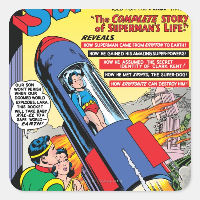 Adesivo Quadrado Superman #146 (Frente)