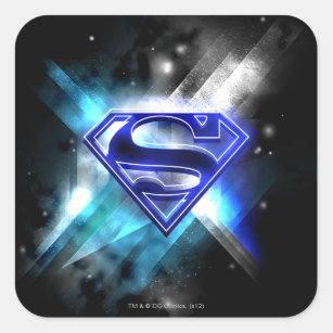 Adesivo Quadrado Superman Estilizado   Logotipo de cristal branco a