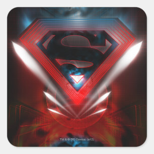 Adesivo Quadrado Superman Estilizado   Logotipo Futuro