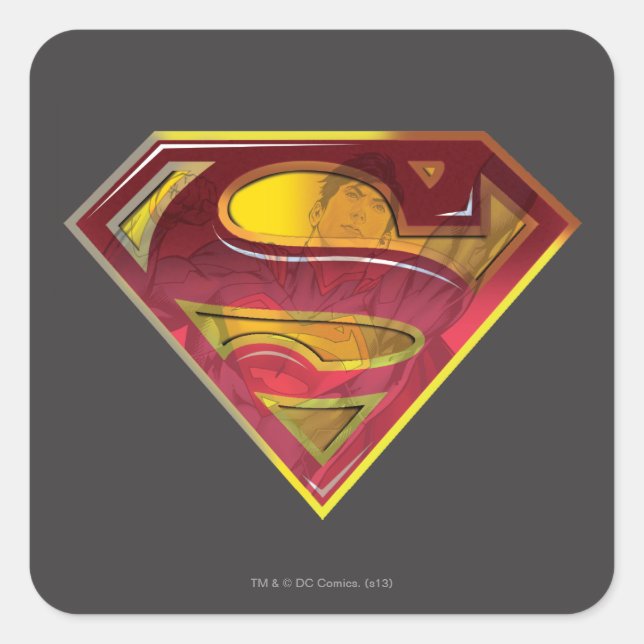 Adesivo Quadrado Superman S-Shield | Reflection Logo (Frente)