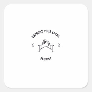 Adesivo Quadrado Suporta o florista local