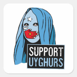 Adesivo Quadrado Suportar Uyghurs