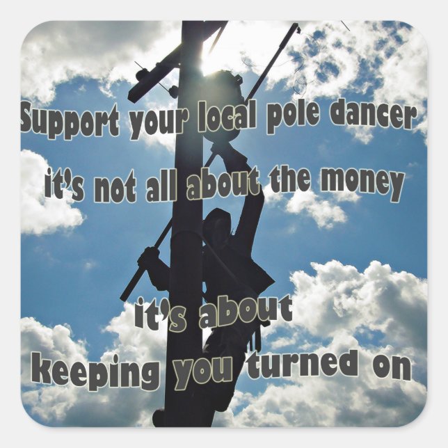 Adesivo Quadrado Suporte a seu Lineman (Frente)