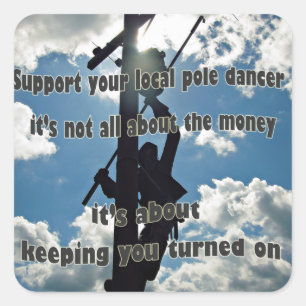 Adesivo Quadrado Suporte a seu Lineman