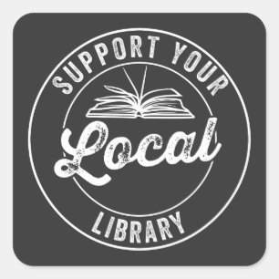Adesivo Quadrado suporte a sua biblioteca local