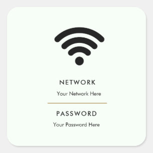 Adesivo Quadrado Suporte de Rede Wifi Empresarial Moderna