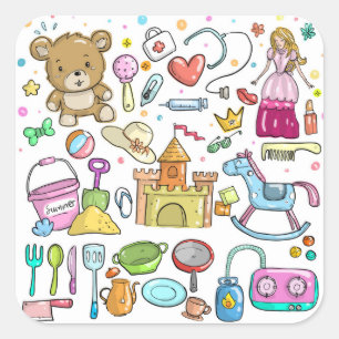 Adesivo Quadrado Suprimentos para bebês