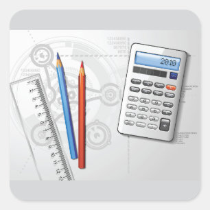 Adesivo Quadrado Suprimentos para Escritório de Desenho Técnico