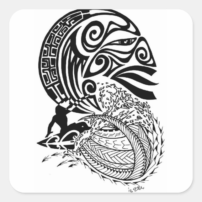 Adesivo Quadrado Surf da meia-noite (Frente)