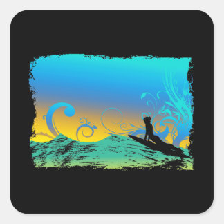 Adesivo Quadrado Surf Girl