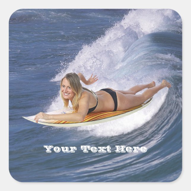 Adesivo Quadrado Surf! Pegue A Onda! (Frente)