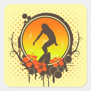 Adesivo Quadrado Surfer