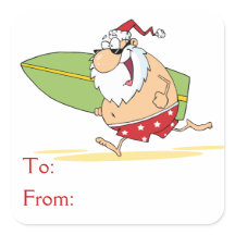 Surfing Santa Claus