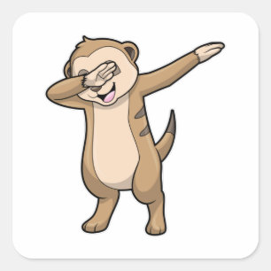 Adesivo Quadrado Suricata como Dab de Dança Hip Hop