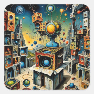 Adesivo Quadrado Surrealista 22