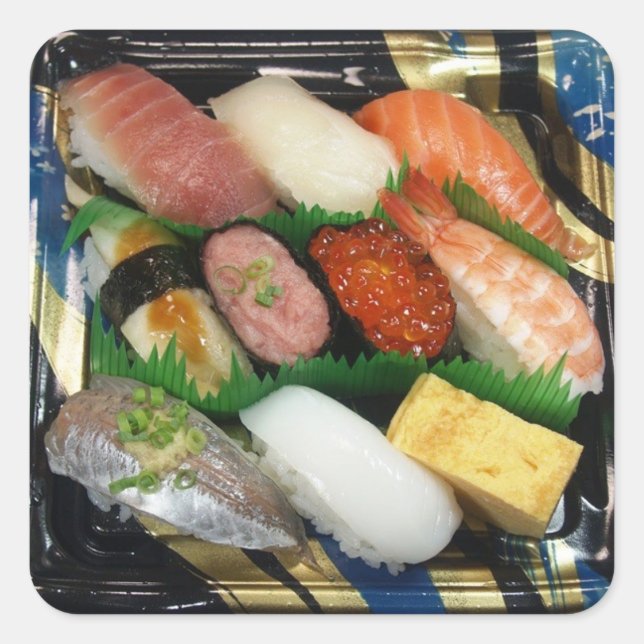 Adesivo Quadrado Sushi Box Comida Japonês (Frente)