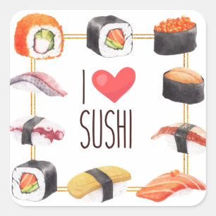 Adesivo Quadrado Sushi Comida Japonesa