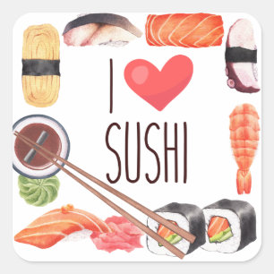 Adesivo Quadrado Sushi Comida Japonesa