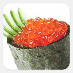 Adesivo Quadrado Sushi de Ikura (ovas Salmon) Gunkan Maki